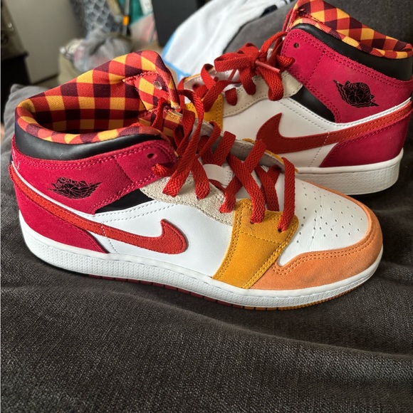 Air Jordan Mid SE Picnic GS Sneakers Red, Yellow, Orange, White